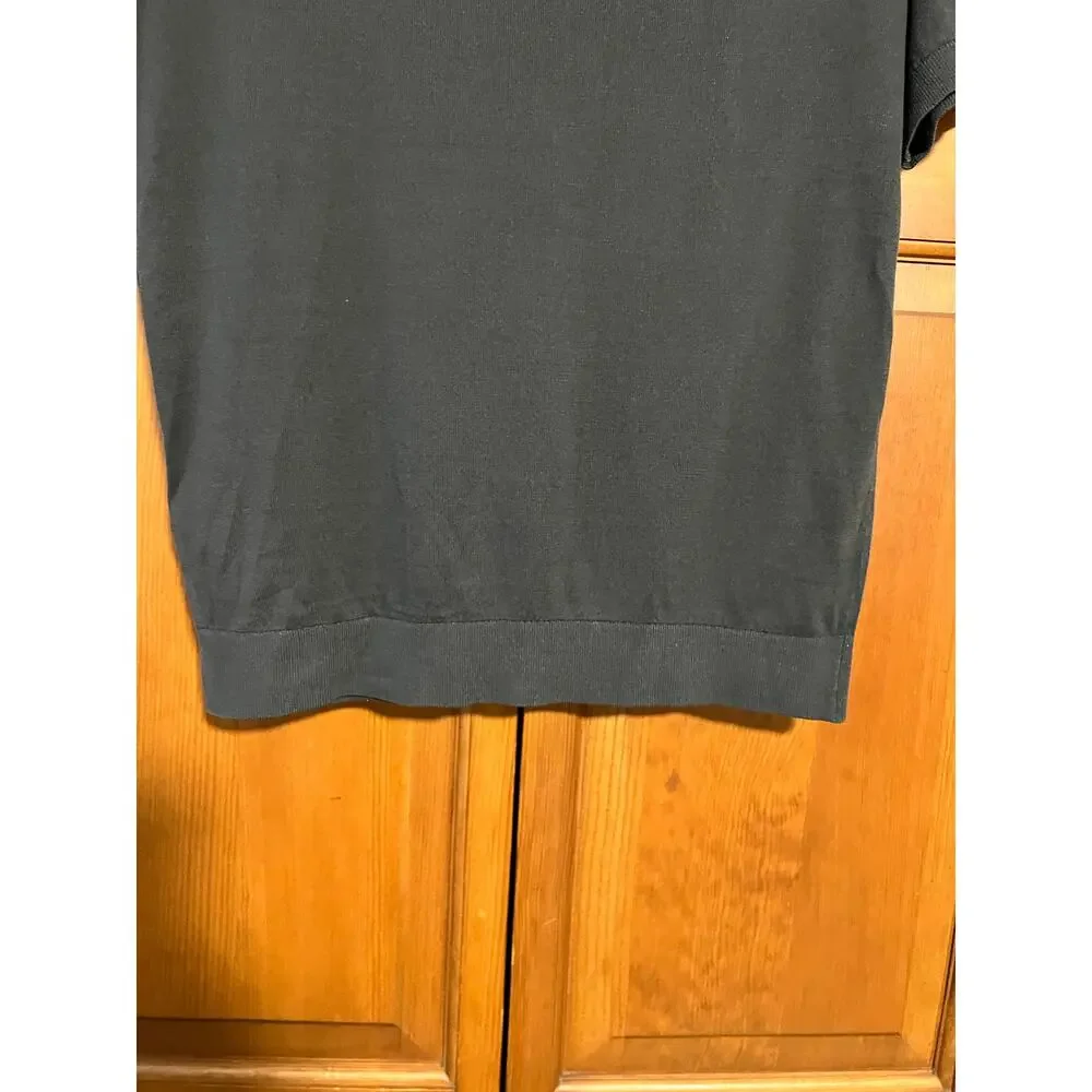 NWT Madewell Men's Three-Button Cotton Sweater Polo Shirt Black Coal Gray Size S